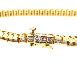 Pre Owned 14ct Diamond Tennis Bracelet ZN868